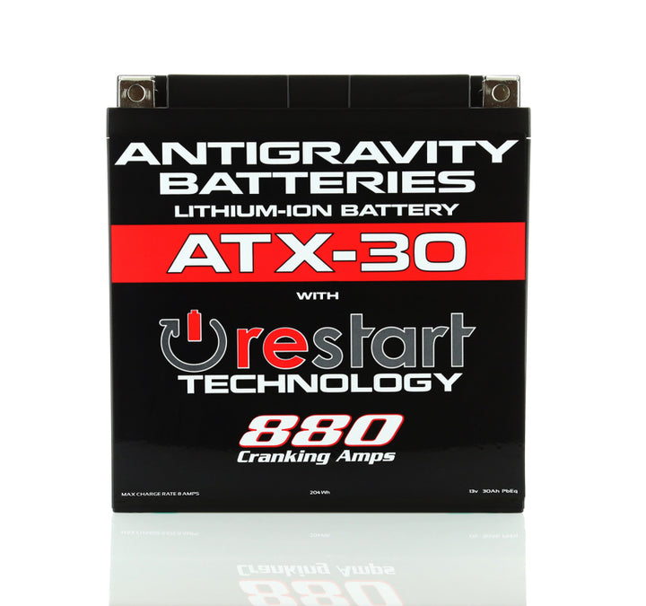 Antigravity YTX30 Lithium Battery w/Re-Start - Bull Strap