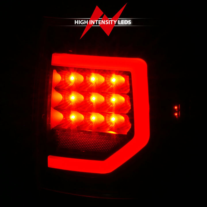 ANZO 07-11 Toyota Tundra Full LED Taillights Black Housing Clear Lens G2 (w/C light Bars) - Bull Strap