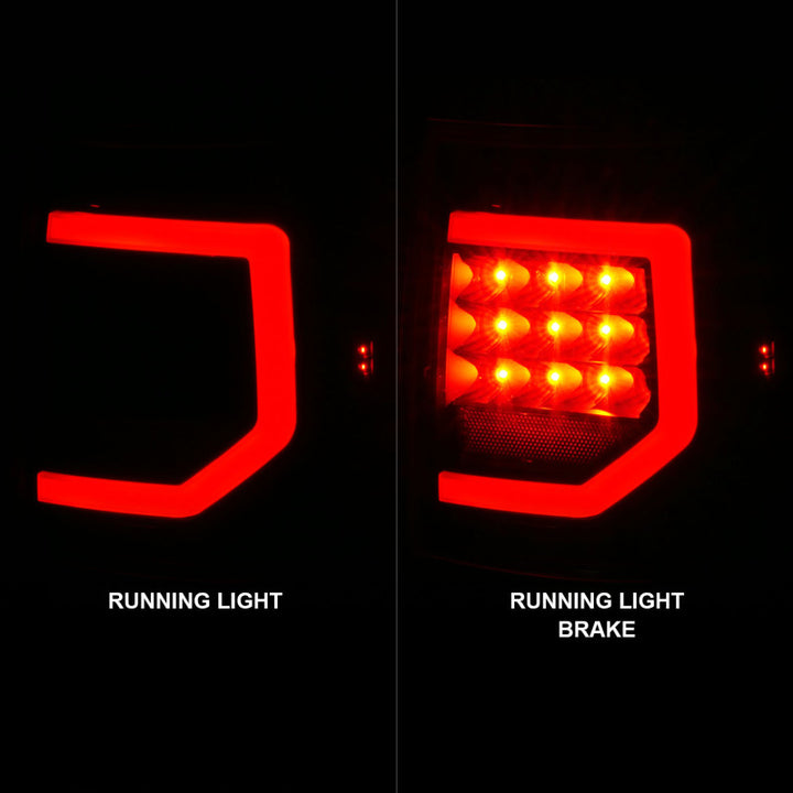 ANZO 07-11 Toyota Tundra Full LED Taillights Black Housing Clear Lens G2 (w/C light Bars) - Bull Strap
