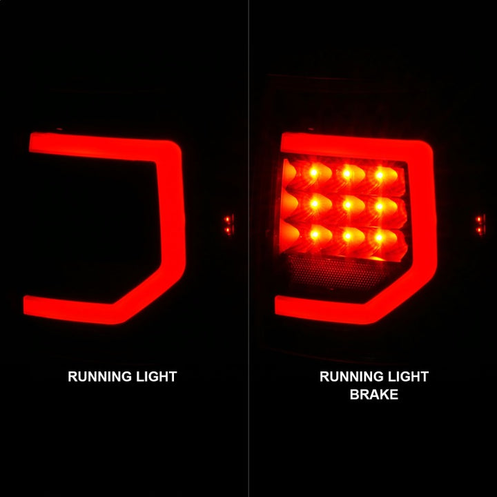 ANZO 07-11 Toyota Tundra Full LED Taillights Black Housing Clear Lens G2 (w/C light Bars) - Bull Strap