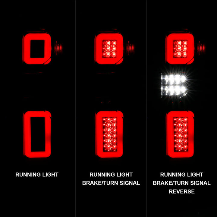 ANZO 19-21 Chevy Silverado Full LED Taillights Black Housing Clear Lens G2 (w/C light Bars) - Bull Strap