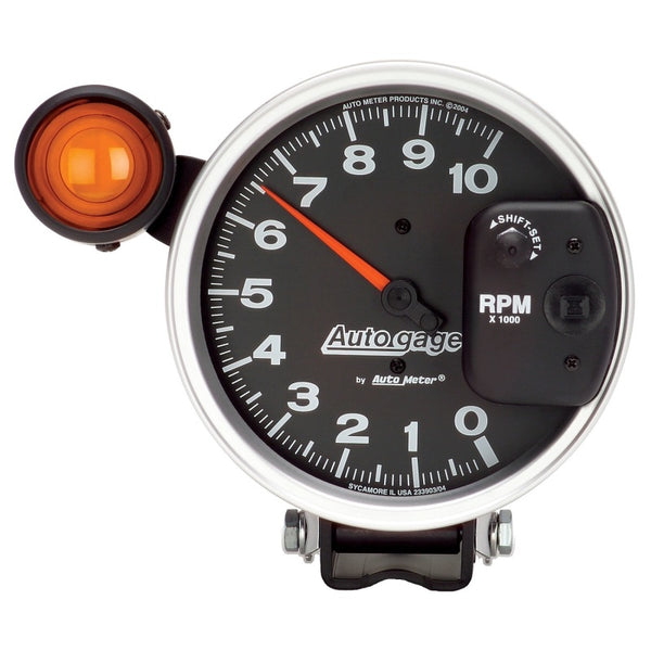 Autometer 5 inch 10,000 RPM Monster Shift Lite Pedestal Tachometer - Bull Strap