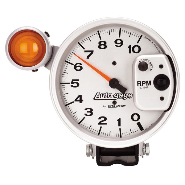Autometer 5 inch 10,000 RPM Shift Lite Pedestal Tachometer Auto Gage - Bull Strap