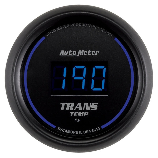 Autometer 52.4mm Black Digital Trans Temperature Gauge - Bull Strap
