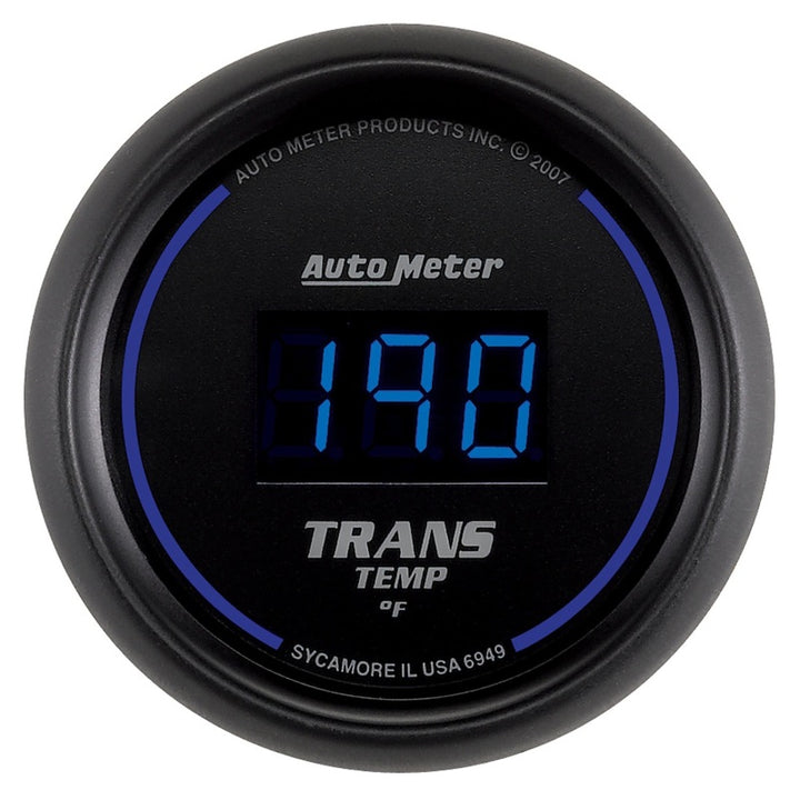 Autometer 52.4mm Black Digital Trans Temperature Gauge - Bull Strap
