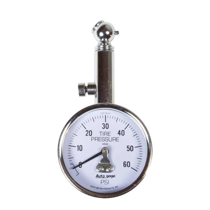 Autometer 60 PSi Peak/Hold Mechanical Tire Pressure Gauge - Bull Strap