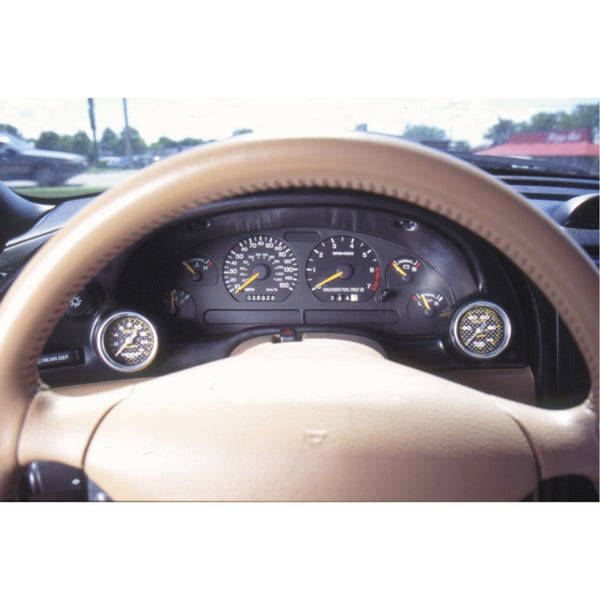 Autometer 94-00 Ford Mustang 52mm Black Dual Instrument Cluster Bezel - Bull Strap