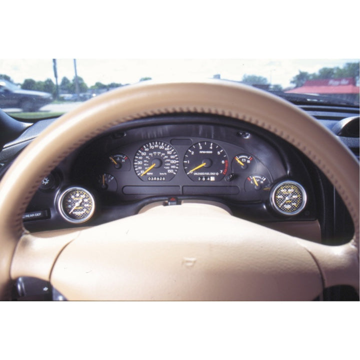 Autometer 94-00 Ford Mustang 52mm Black Dual Instrument Cluster Bezel - Bull Strap