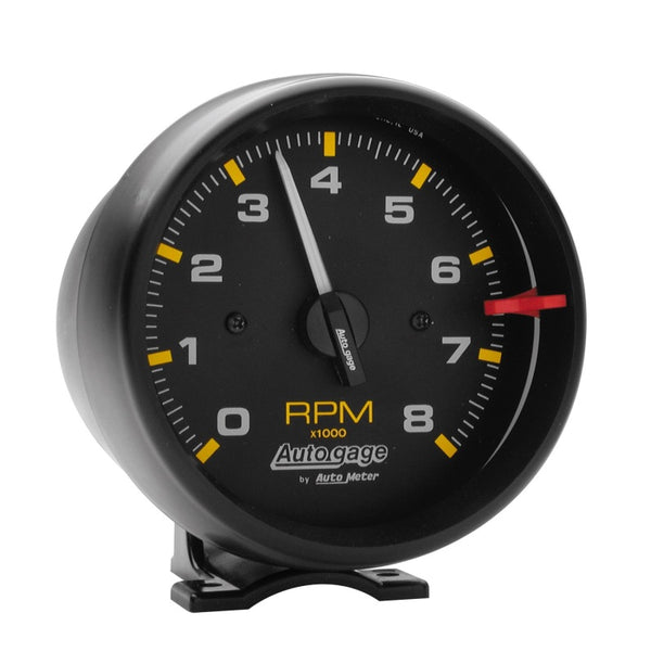 Autometer Autogage Black 8,000 RPM Pedestal Mount Tachometer - Bull Strap