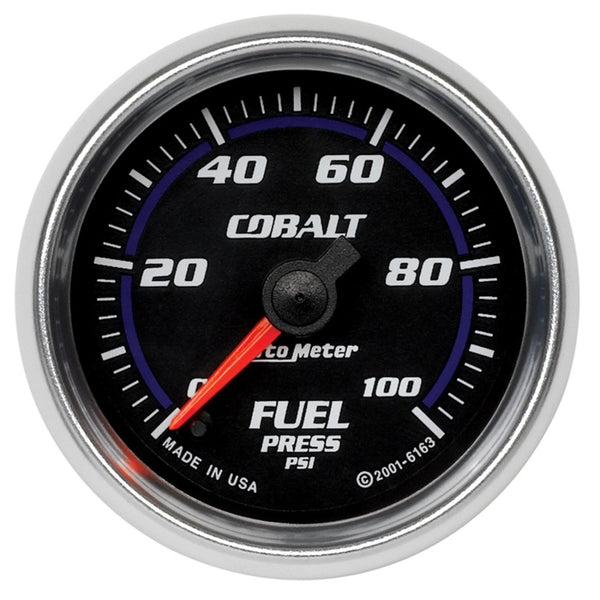 Autometer Cobalt 52mm 100 PSI Electronic Fuel Pressure Gauge - Bull Strap