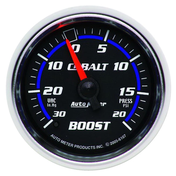 Autometer Cobalt 52mm 20psi mechanical Boost Gauge - Bull Strap