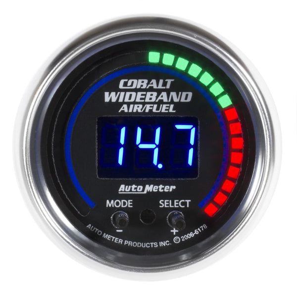 Autometer Cobalt 52mm Air/Fuel Ratio Pro Plus Digital w/ Peak & Warning Gauge - Bull Strap