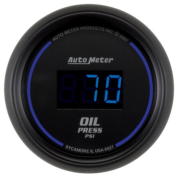 Autometer Cobalt Digital 52.4mm Black 0-100psi Oil Pressure Gauge - Bull Strap