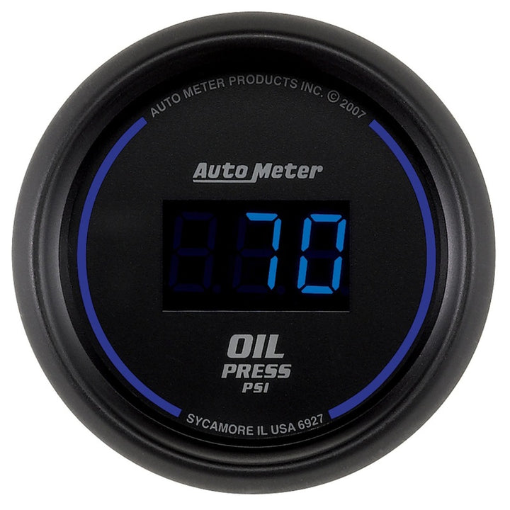 Autometer Cobalt Digital 52.4mm Black 0-100psi Oil Pressure Gauge - Bull Strap