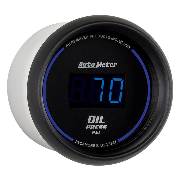 Autometer Cobalt Digital 52.4mm Black 0-100psi Oil Pressure Gauge - Bull Strap