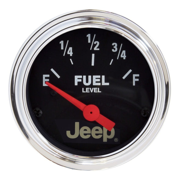 Autometer Jeep 52mm 73 OHMS Empty/8-12 OHMS Full Short Sweep Electronic Fuel Level Gauge - Bull Strap