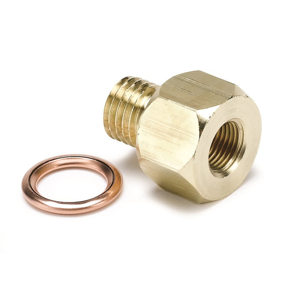 Autometer Metric Electric Temperature or Pressure Adapter - 1/8in NPT to M12x1.5 - Bull Strap