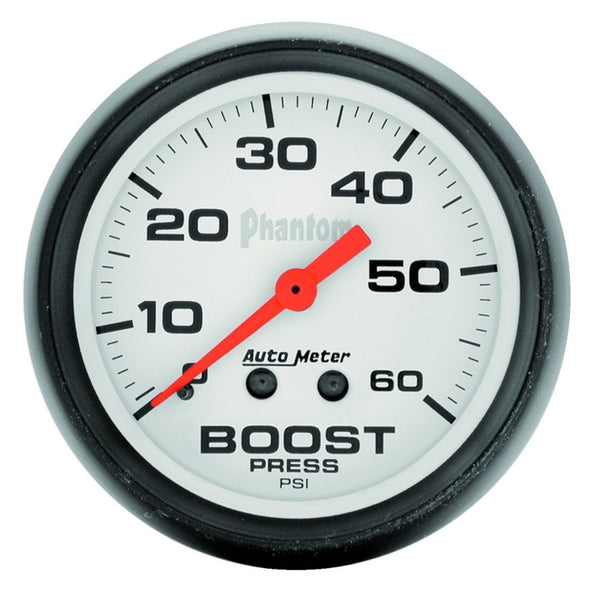 Autometer Phantom 52mm 0-60 PSI Mechanical Boost Gauge - Bull Strap