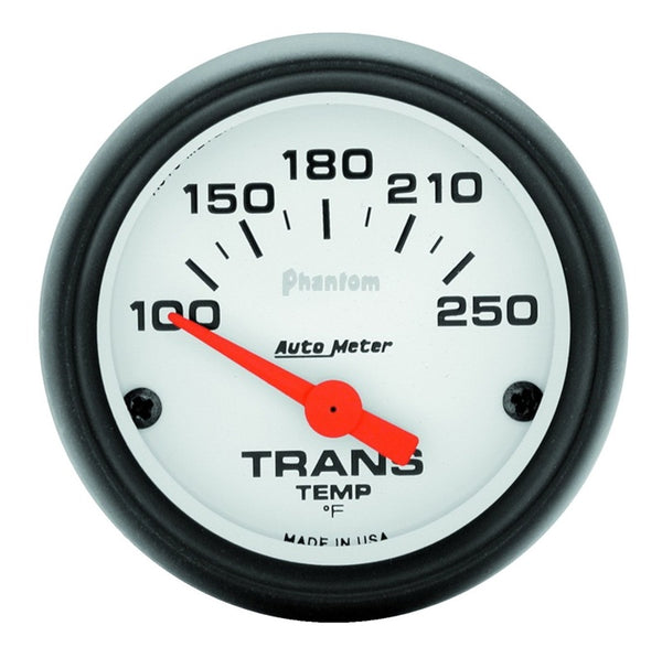 Autometer Phantom 52mm Short Sweep Electronic 100-250 Deg F Transmission Temperature Gauge - Bull Strap