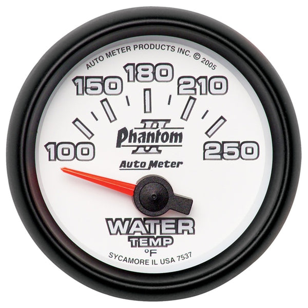 Autometer Phantom II 52.4mm SSE 100-250 Deg F Water Temperature Gauge - Bull Strap