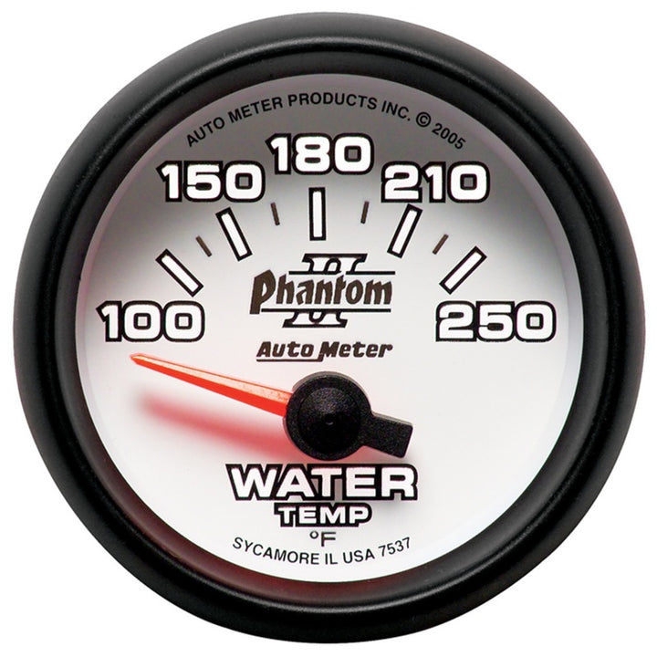 Autometer Phantom II 52.4mm SSE 100-250 Deg F Water Temperature Gauge - Bull Strap