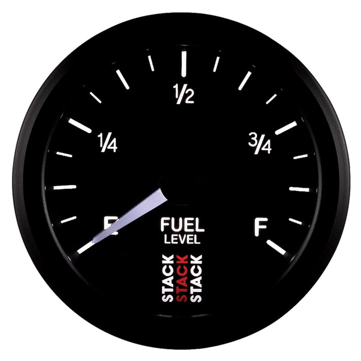 Autometer Stack Instruments 52mm 0-280 Ohm Programmable Pro Stepper Motor Fuel Level Gauge - Black - Bull Strap