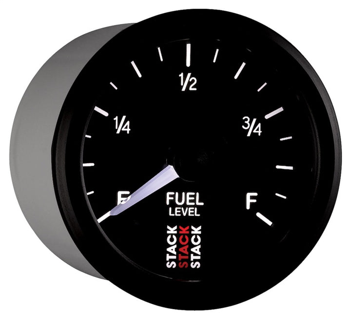 Autometer Stack Instruments 52mm 0-280 Ohm Programmable Pro Stepper Motor Fuel Level Gauge - Black - Bull Strap