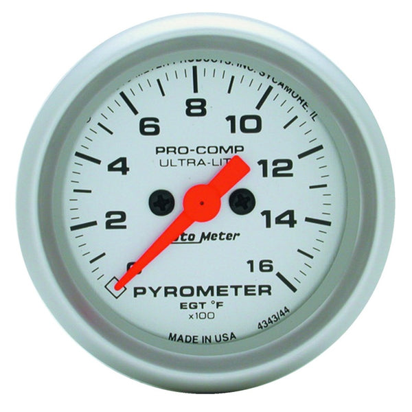 Autometer Ultra-Lite 52mm 0-1600 Deg F Electronic EGT Kit - Bull Strap