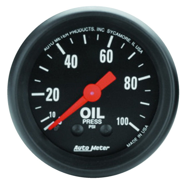 Autometer Z Series 52mm 0-100 PSI Mechanical Oil Pressure Gauge - Bull Strap