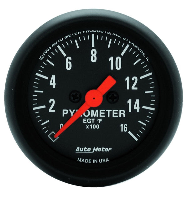 Autometer Z-Series 52mm 0-1600 Def F Full Sweep Electronic Pyrometer Gauge - Bull Strap