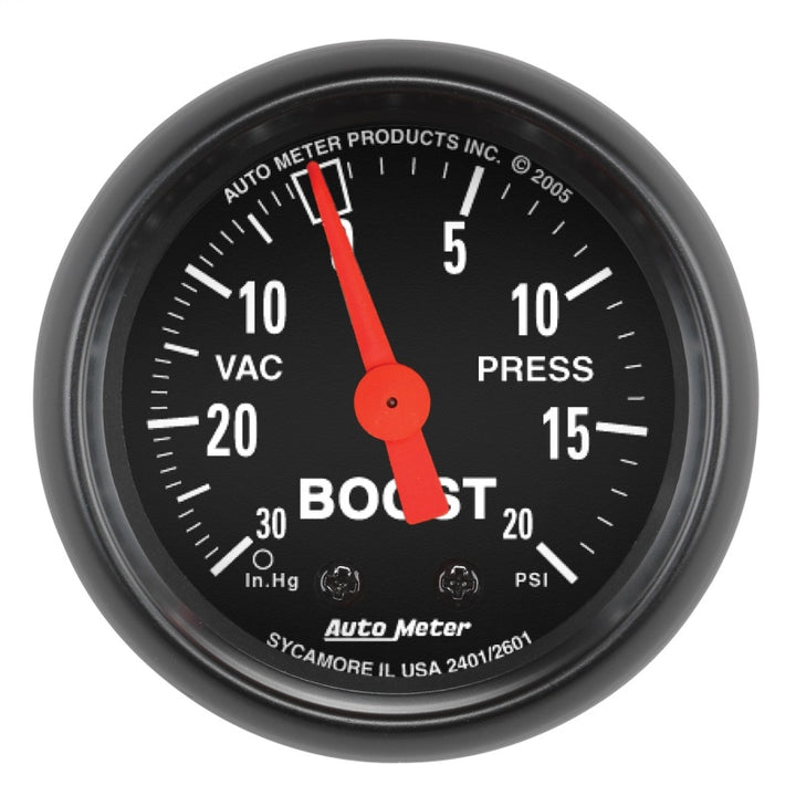 Autometer Z Series 52mm 20 PSI Mechanical Boost Vacumm Gauge - Bull Strap