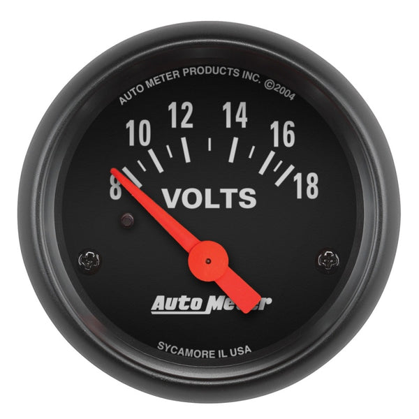 Autometer Z-Series 52mm 8-18 Volts Volmeter Gauge - Bull Strap