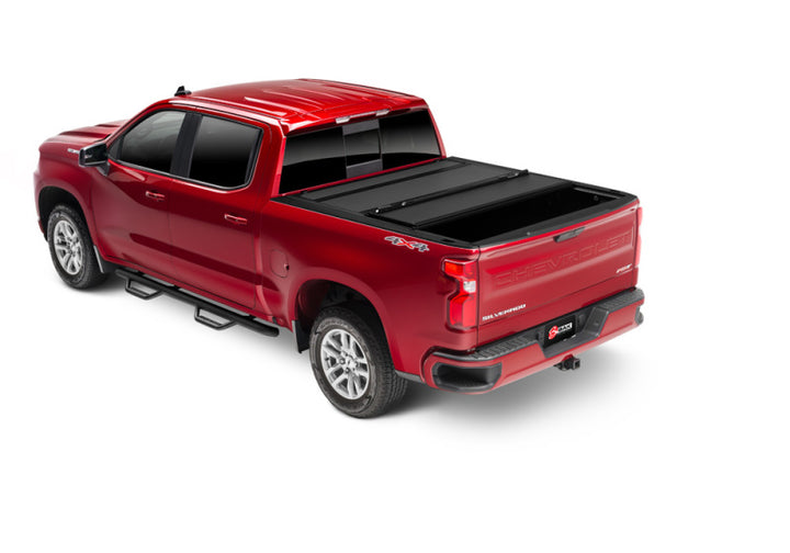 BAK 19-21 GM Sierra 1500 (Carbon Pro Bed) 5ft 8in Bed BAKFlip MX4 Matte Finish - Bull Strap
