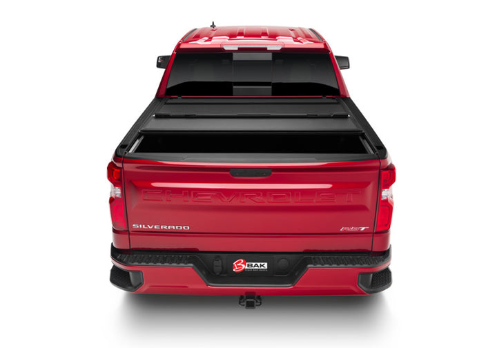 BAK 19-21 GM Sierra 1500 (Carbon Pro Bed) 5ft 8in Bed BAKFlip MX4 Matte Finish - Bull Strap