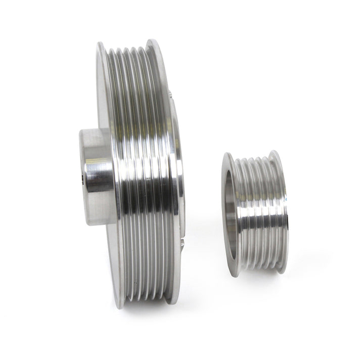 BBK 02-04 Mustang 4.6 GT Underdrive Pulley Kit - Lightweight CNC Billet Aluminum (3pc) - Bull Strap
