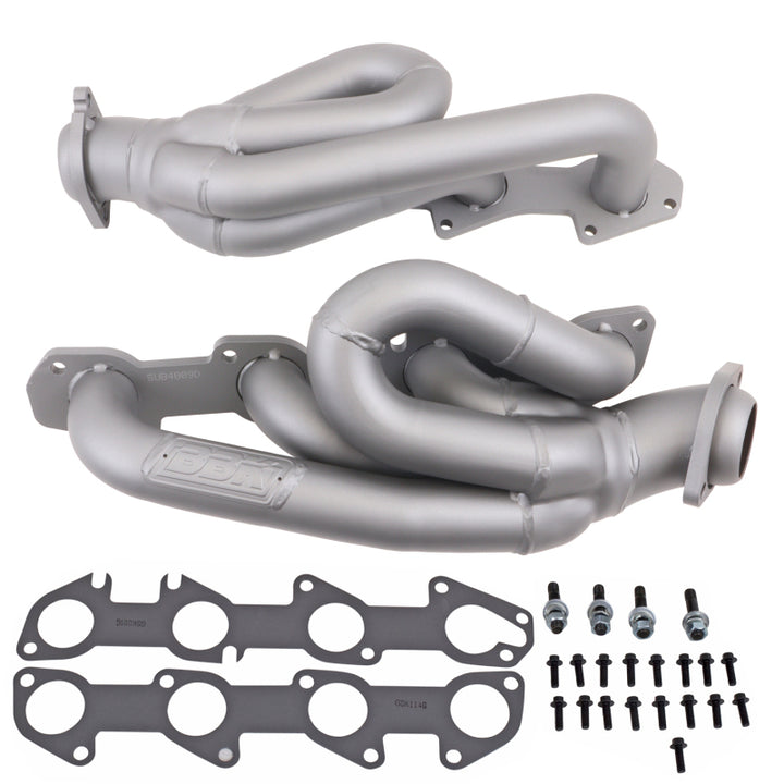 BBK 03-08 Dodge Ram 1500 5.7L Hemi Shorty Tuned Length Exhaust Headers - 1-3/4 Titanium Ceramic - Bull Strap