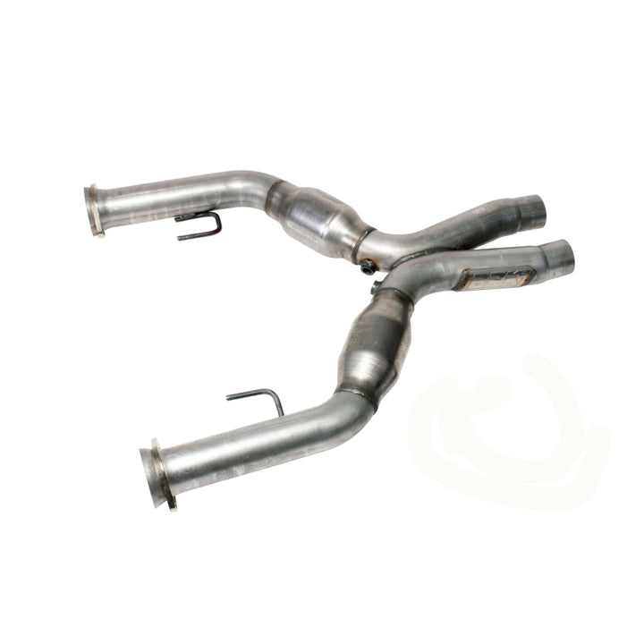 BBK 05-10 Mustang 4.6 Short Mid X Pipe With Catalytic Converters 2-3/4 For BBK Long Tube Headers - Bull Strap