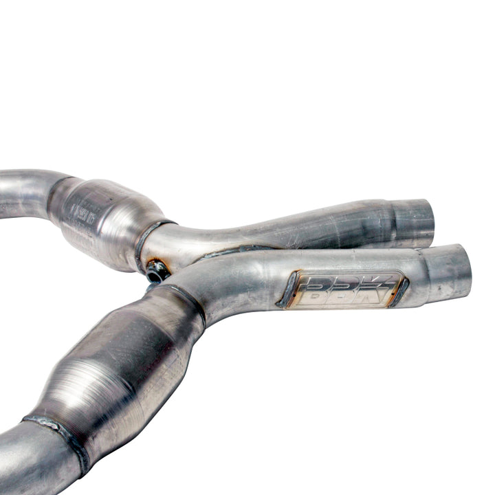 BBK 05-10 Mustang 4.6 Short Mid X Pipe With Catalytic Converters 2-3/4 For BBK Long Tube Headers - Bull Strap