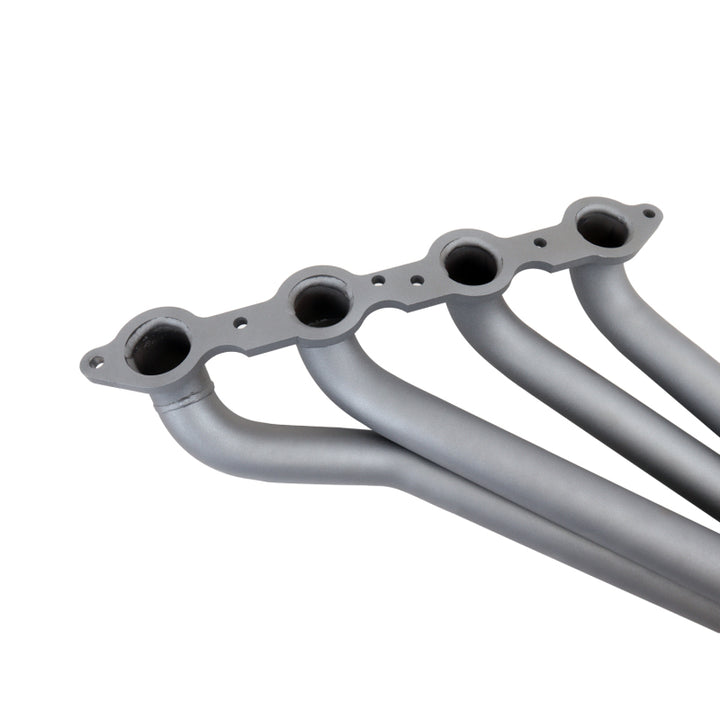 BBK 10-15 Camaro LS3 L99 Long Tube Exhaust Headers With Converters - 1-3/4 Chrome - Bull Strap