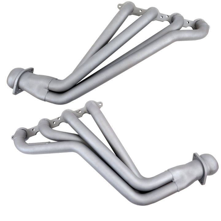 BBK 10-15 Camaro LS3 L99 Long Tube Exhaust Headers With Converters - 1-3/4 Chrome - Bull Strap