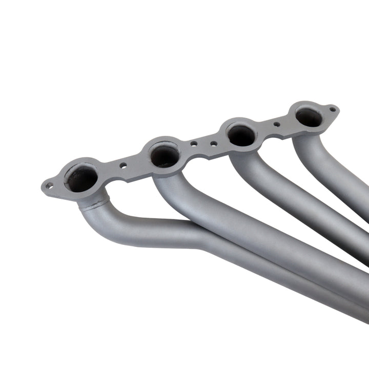 BBK 10-15 Camaro LS3 L99 Long Tube Exhaust Headers With Converters - 1-3/4 Chrome - Bull Strap