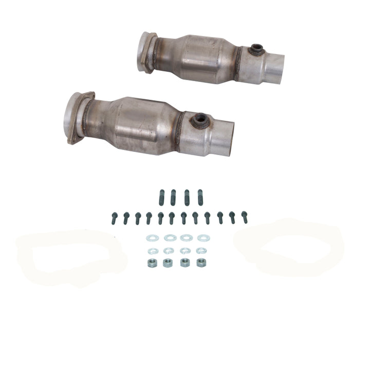 BBK 10-15 Camaro LS3 L99 Long Tube Exhaust Headers With Converters - 1-3/4 Chrome - Bull Strap