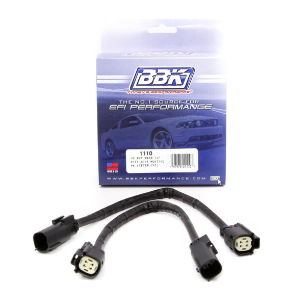 BBK 11-14 Mustang V6 GT Rear O2 Sensor Wire Harness Extensions 12 (pair) - Bull Strap