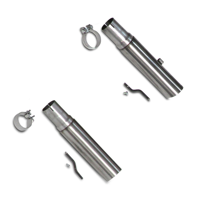 BBK 86-04 Mustang Cat Back Kit Varitune Mufflers Stainless Steel Tips - Bull Strap