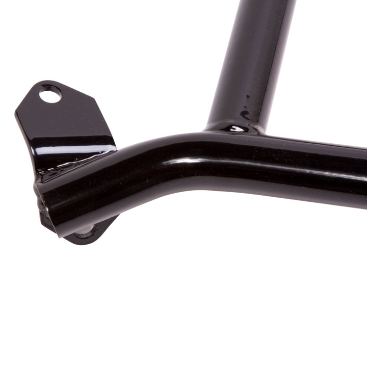 BBK 86-93 Mustang 5.0 Tubular Strut Tower Brace - Black Powdercoat Finish - Bull Strap