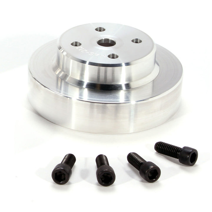 BBK 86-93 Mustang 5.0 Underdrive Pulley Kit - Lightweight CNC Billet Aluminum (3pc) - Bull Strap