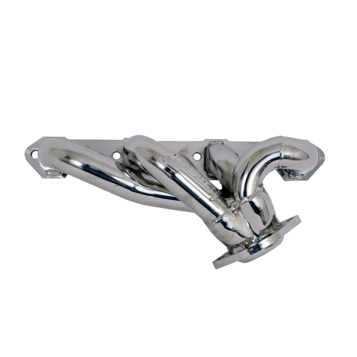 BBK 87-95 Ford F150 Truck 5.0 302 Shorty Unequal Length Exhaust Headers - 1-5/8 Silver Ceramic - Bull Strap