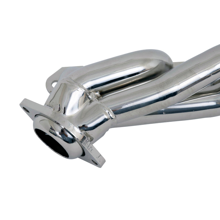BBK 87-95 Ford F150 Truck 5.0 302 Shorty Unequal Length Exhaust Headers - 1-5/8 Silver Ceramic - Bull Strap