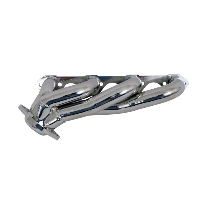 BBK 87-95 Ford F150 Truck 5.0 302 Shorty Unequal Length Exhaust Headers - 1-5/8 Silver Ceramic - Bull Strap