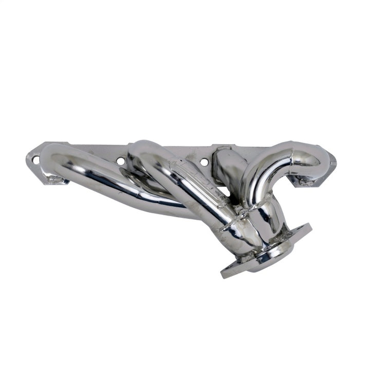 BBK 87-95 Ford F150 Truck 5.0 302 Shorty Unequal Length Exhaust Headers - 1-5/8 Silver Ceramic - Bull Strap